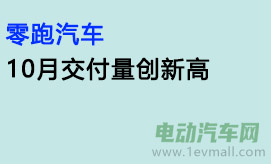 零跑汽车10月交付量创新高，共交付18202台